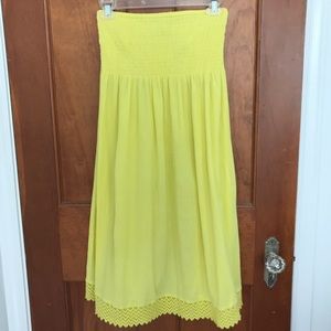 Urban Outfitters Chartreuse Smocked Dress/Cover-Up